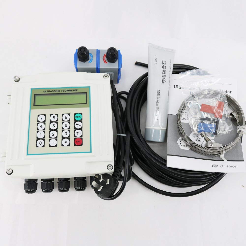 TUF-2000SW+TS-2 Fixed Ultrasonic Flow Meter for DN15-100mm Pipe Liquid Flowing Measuring 0.59-3.93inch Pipeline