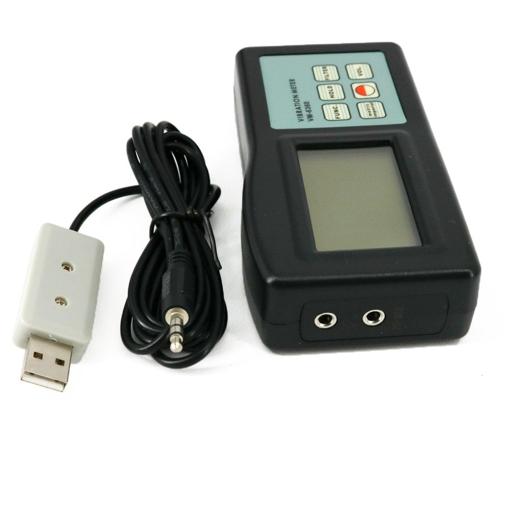 Graigar VM-6360 Digital Vibration Meter Tester Vibrometer Gauge VM6360 with RS232 Software and USB Cable