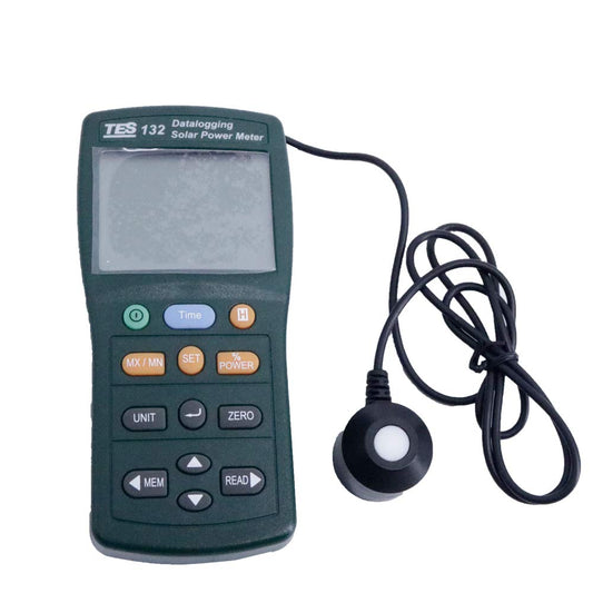 Graigar TES-132 Handheld Solar Power Meter Tester 400-1Knm Range 2000W/m2 & 634Btu/(ft2*h) Data Logger SD Card 2G USB