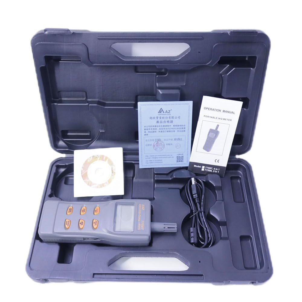 AZ77597 Combo Portable CO CO2 Temperature Humidity Data Logger Carbon Dioxide Recorder Combo IAQ Meter