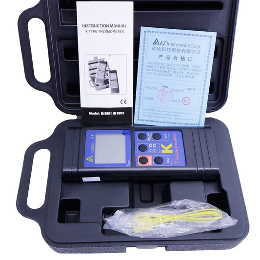 AZ8803 Handheld Digital K Type Thermocouple Thermometer Dual Channels Thermocouple Thermo Meter Temperature Range -50~1300℃