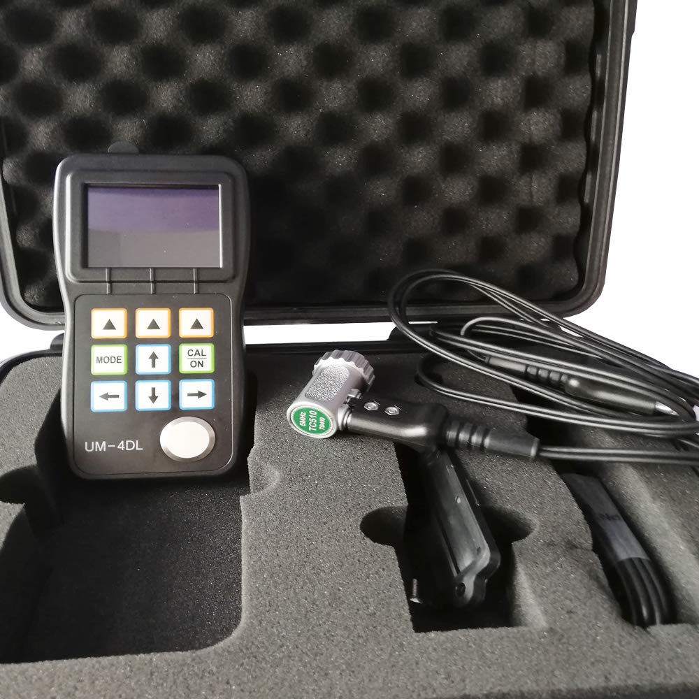 UM-4DL Digital Ultrasonic Thickness Gauge Tester Meter Through Paint Coating Thickness Meter 0.025'' to 20'' with TC510 Probe