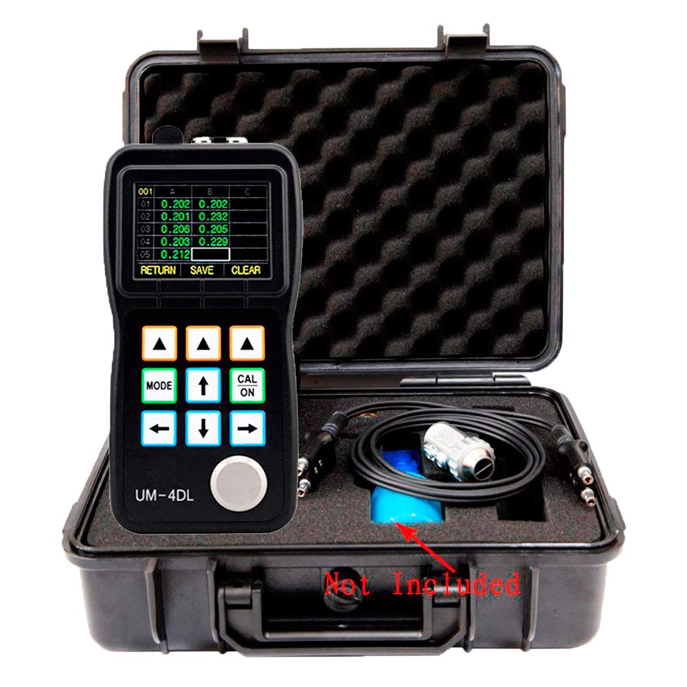 UM-4DL Digital Ultrasonic Thickness Gauge Tester Meter Through Paint Coating Thickness Meter 0.025'' to 20'' with TC510 Probe
