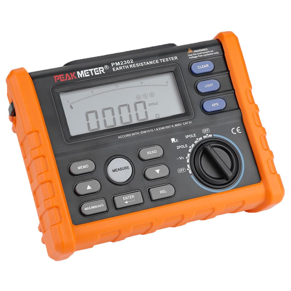 PM2302 Multifunctional Earth Ground Resistance Tester 0 Ohm to 4K Ohm and 100 Groups Display