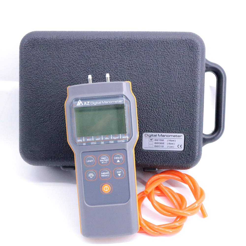 AZ82152 Digital Manometer 15psi Pressure Difference Meter Tester