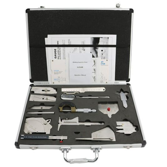 Graigar Stainless Steel Welding Gauge Tool Kits Combine Suit 13 Pieces Welding Inspection Gauge Metric Welding Gage(mm)