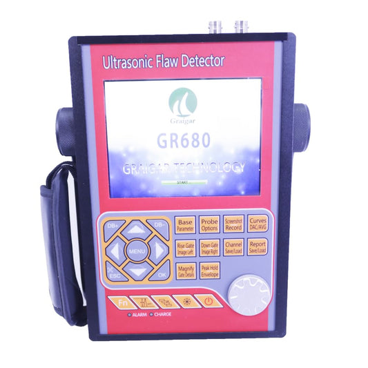New GR680 Portable Ultrasonic Flaw Detector Defect Inspection Tester 0 to 15000 mm NDT Digital Flaw Meter 4MHz φ10mm Probe BNC Interface