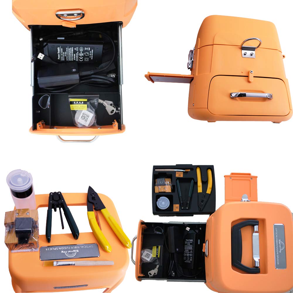 Graigar AI-9 Automatic Fiber Optical Fusion Splicer AI-9 Fiber Splicing Machine Tool Accessories Set Expanded 300 Times 5-Inch TFT Display