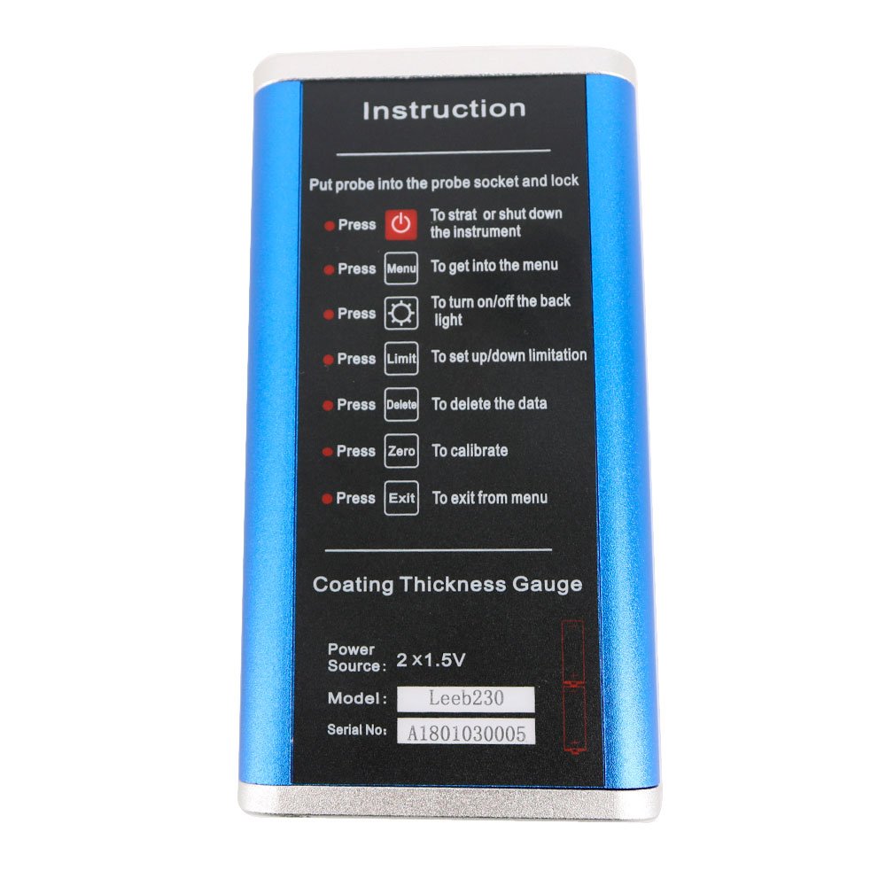 Graigar Leeb230 Digital Portable Coating Thickness Gauge Meter Tester Magnetic Induction Principle Coating Thickness Meter with Metal Shell