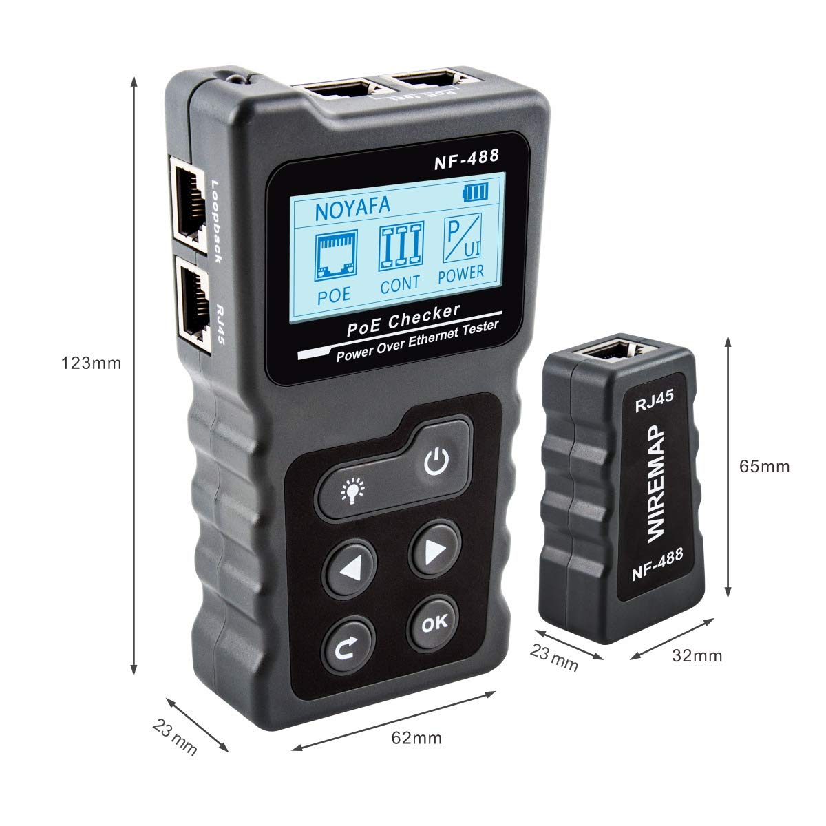 NF-488 PoE Checker Power Over Ethernet Tester LAN Cable Tester Network Cable Detector