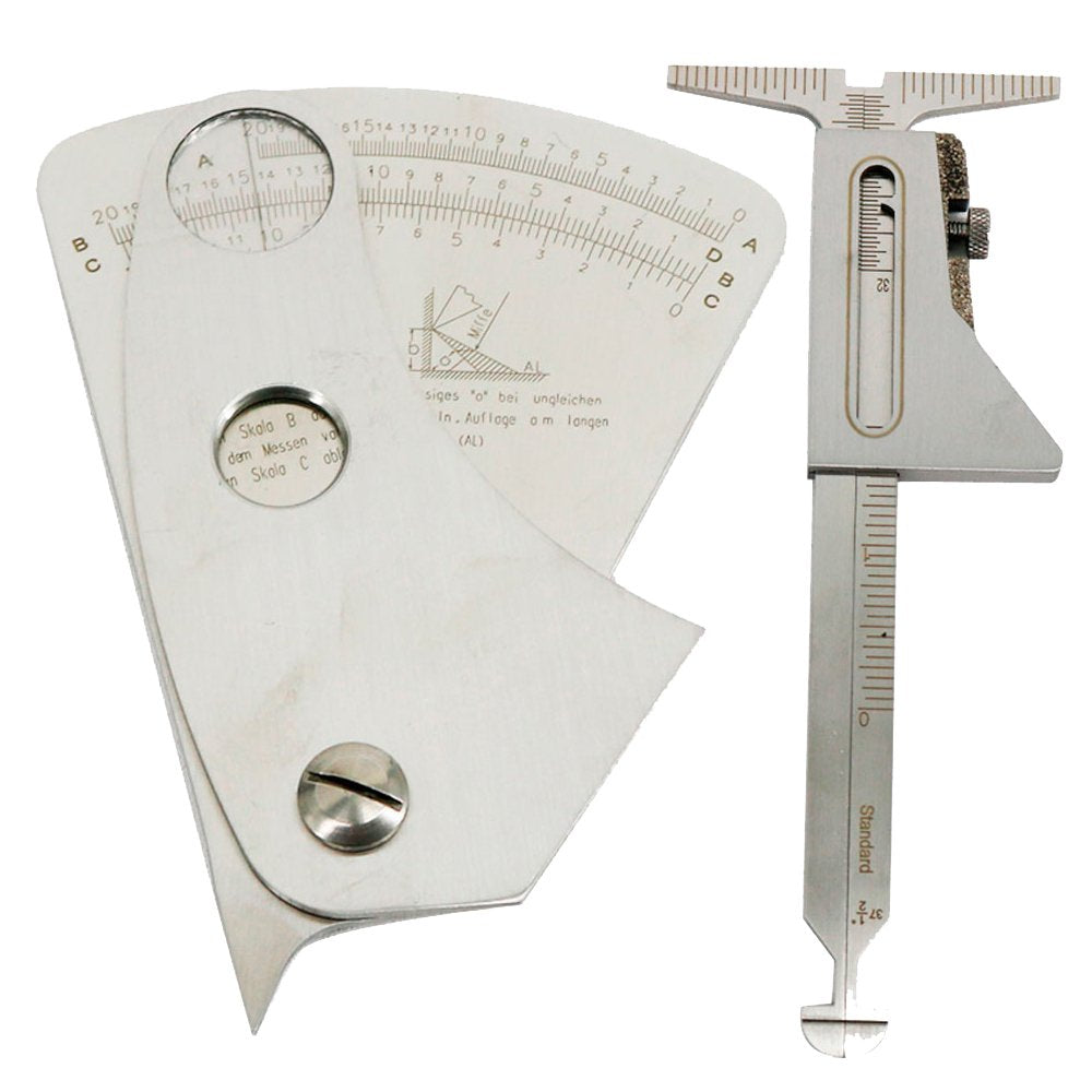 Graigar Stainless Steel Welding Measuring Gauge Tool Kits Combine Suit 16 Pieces Welding Inspection Gauge