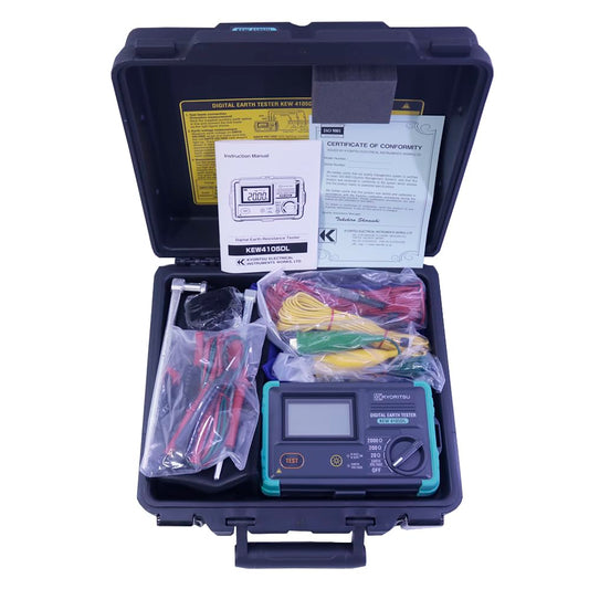 Kyoritsu4105DL Earth Tester IP67 Dust & Water-Proof Rugged Earth Tester Earth Resistance Meter 0.01-2000ohm KEW4105DL