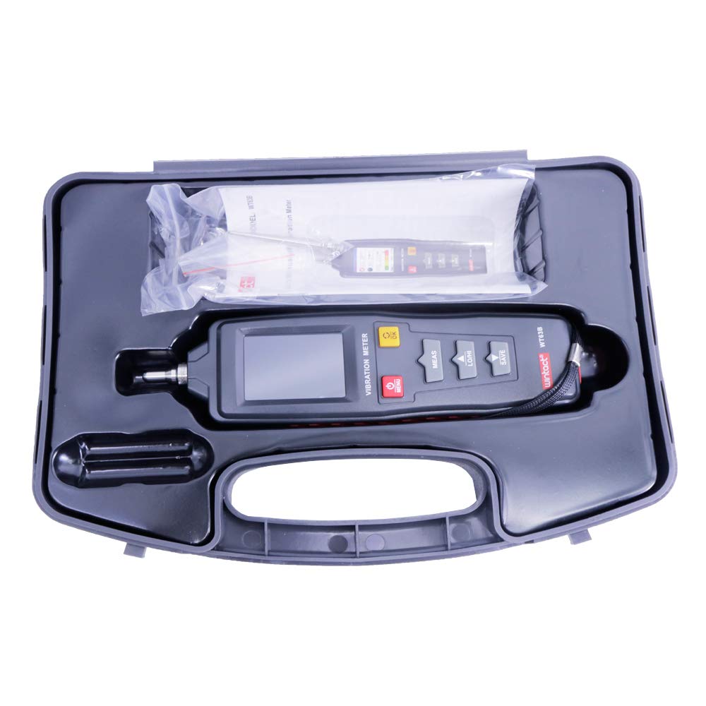 WT63B Digital Vibration Meter Vibrator Meter with LCD Back Light Function Velocity Range 0.1~1999.9m/s^2