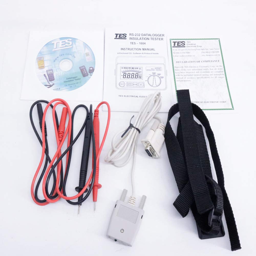 Graigar TES-1604 Auto Ranging Datalogging Insulation Tester with LCD Backlight Display