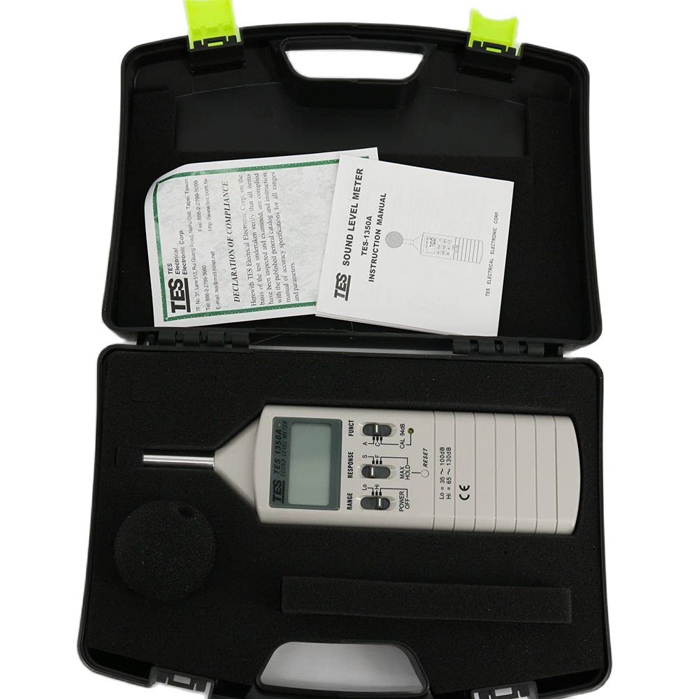 TES-1350A Sound Level Meter A and C Frequency Weighting 0.1dB Resolution Portable Noise Tester 35 to 130dB
