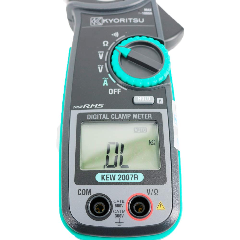 KYORITSU 2007R Digital AC Clamp Meter Fully Safety Jaw Accurate Reading with True RMS 600/1000A Auto-Ranging KEW2007R
