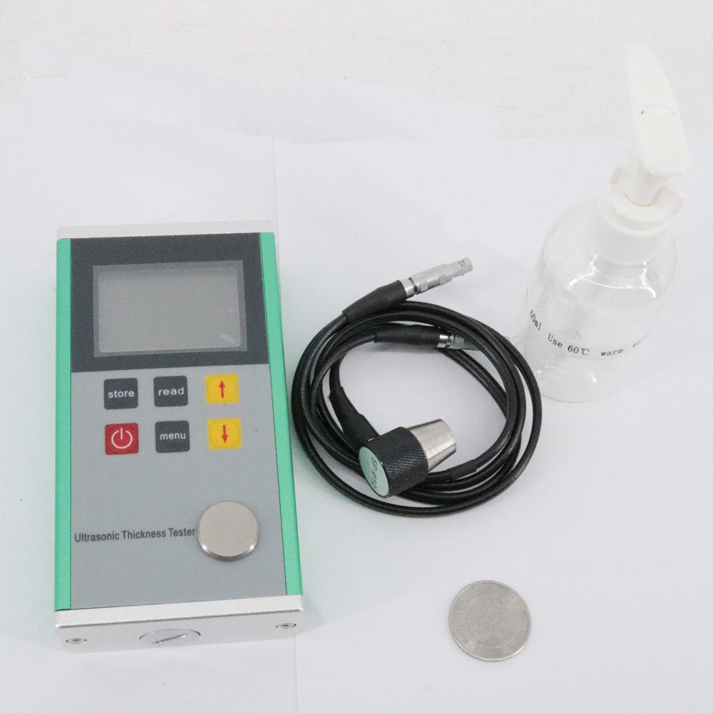 Graigar Leeb332 Digital Ultrasonic Thickness Gauge with 0.01mm Resolution Metal Shell LED Backlight Velocity Range 1000 to 9999m/s 2000 Set of Data Storage