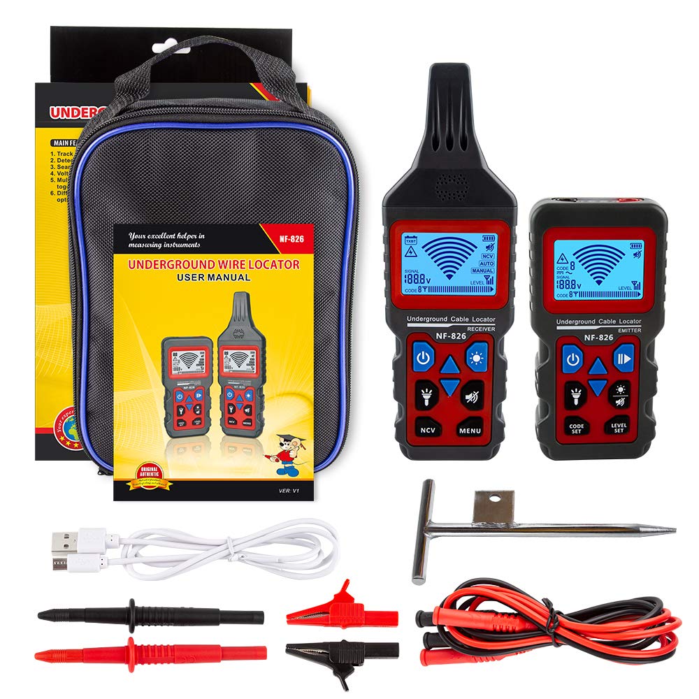NF-826 Digital Underground Wire Tracker Cable Locator Portable Telephone Cable Finder Electrical Lines Detector