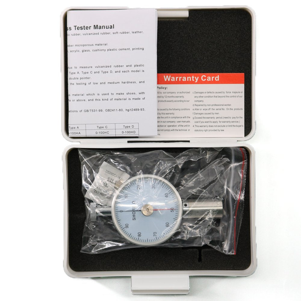 Graigar LX-D-2 Dual Needle Shore D Hardness Tester Shore D Durometer 0~100HD to Testing of Resin, Acryl, Plexiglas, Thermos Plastic Rubber, Printing Plate, Fibred