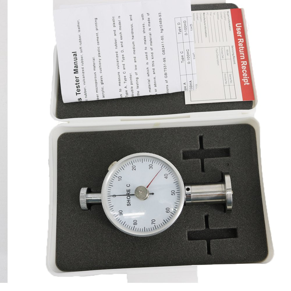 Graigar LX-C-2 Dual Needle Shore C Hardness Tester Durometer 0~100HC(HW) to Testing of Rubber, Foam, Sponge, Shoe Materials, Porous Materials