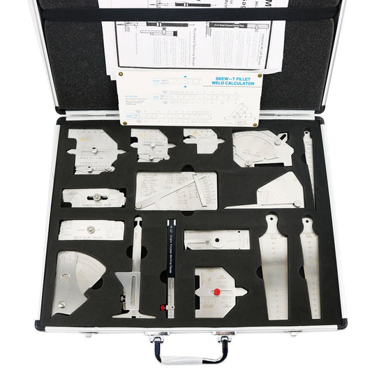 Graigar Stainless Steel Welding Measuring Gauge Tool Kits Combine Suit 16 Pieces Welding Inspection Gauge