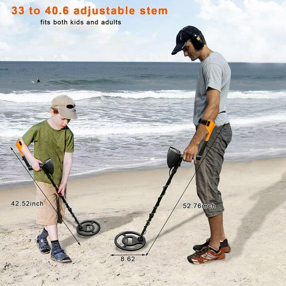 MD-5090 Gold Detector for Adults with 6.5" Waterproof Search Coil, Metal Detector 5.8kHz Scanner