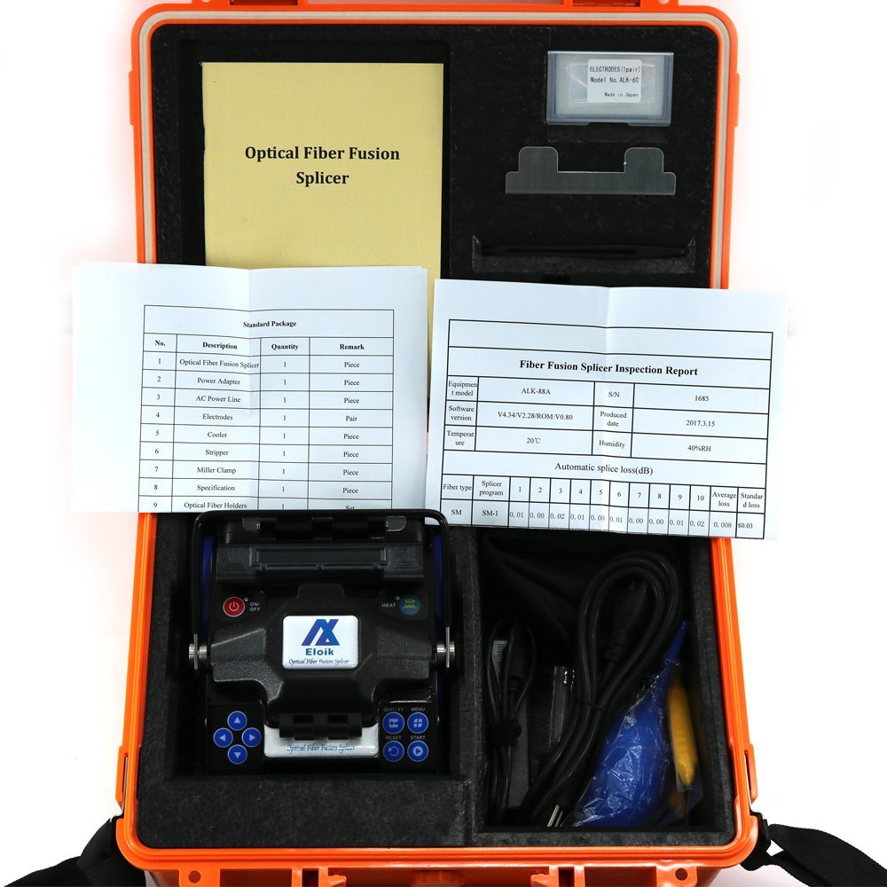 Graigar ALK-88A Core to Core Automatic Optical Fiber Splicing Machine Fusion Splicer 7 Seconds Fast Splicing 17 Seconds Arc Heating 400 to 520 Times Splicing and Heating