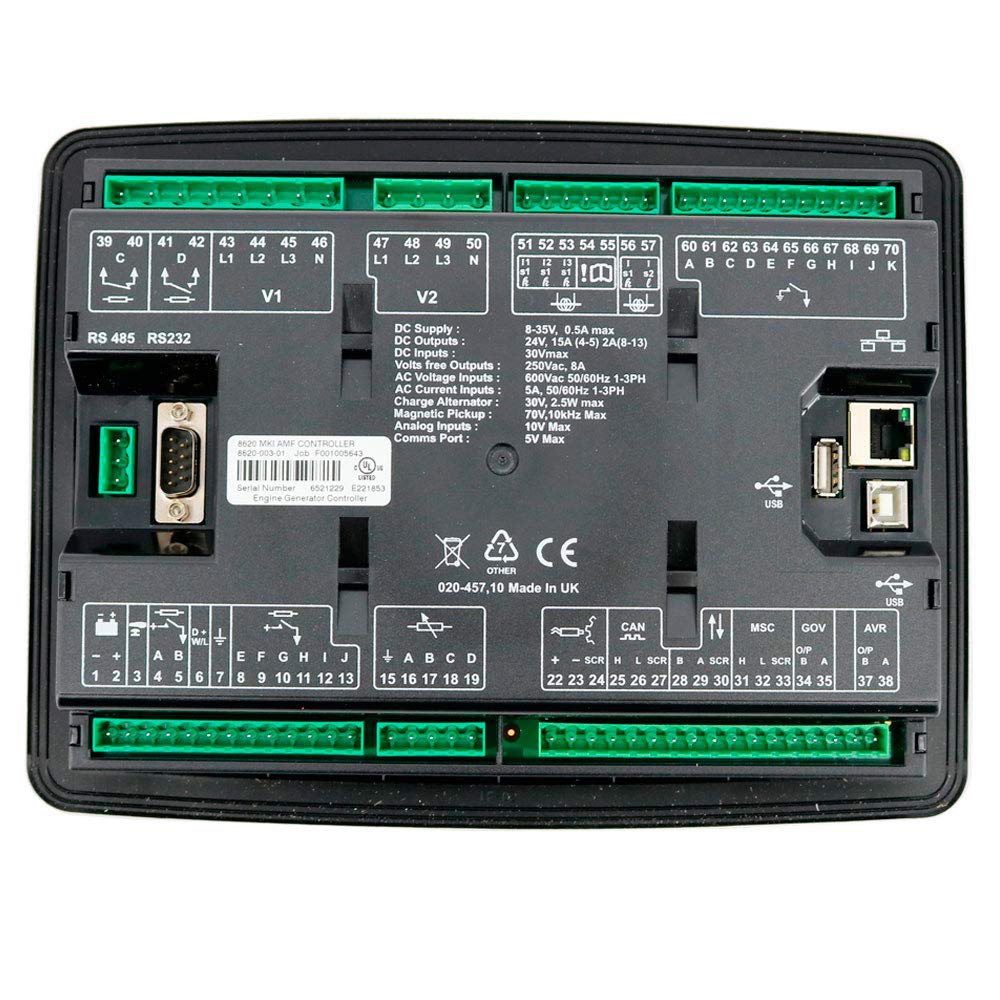Graigar Original Deep Sea DSE8620 Diesel Generator Controller Synchronising & Load Sharing Auto Mains (Utility) Failure Control Module Made in UK