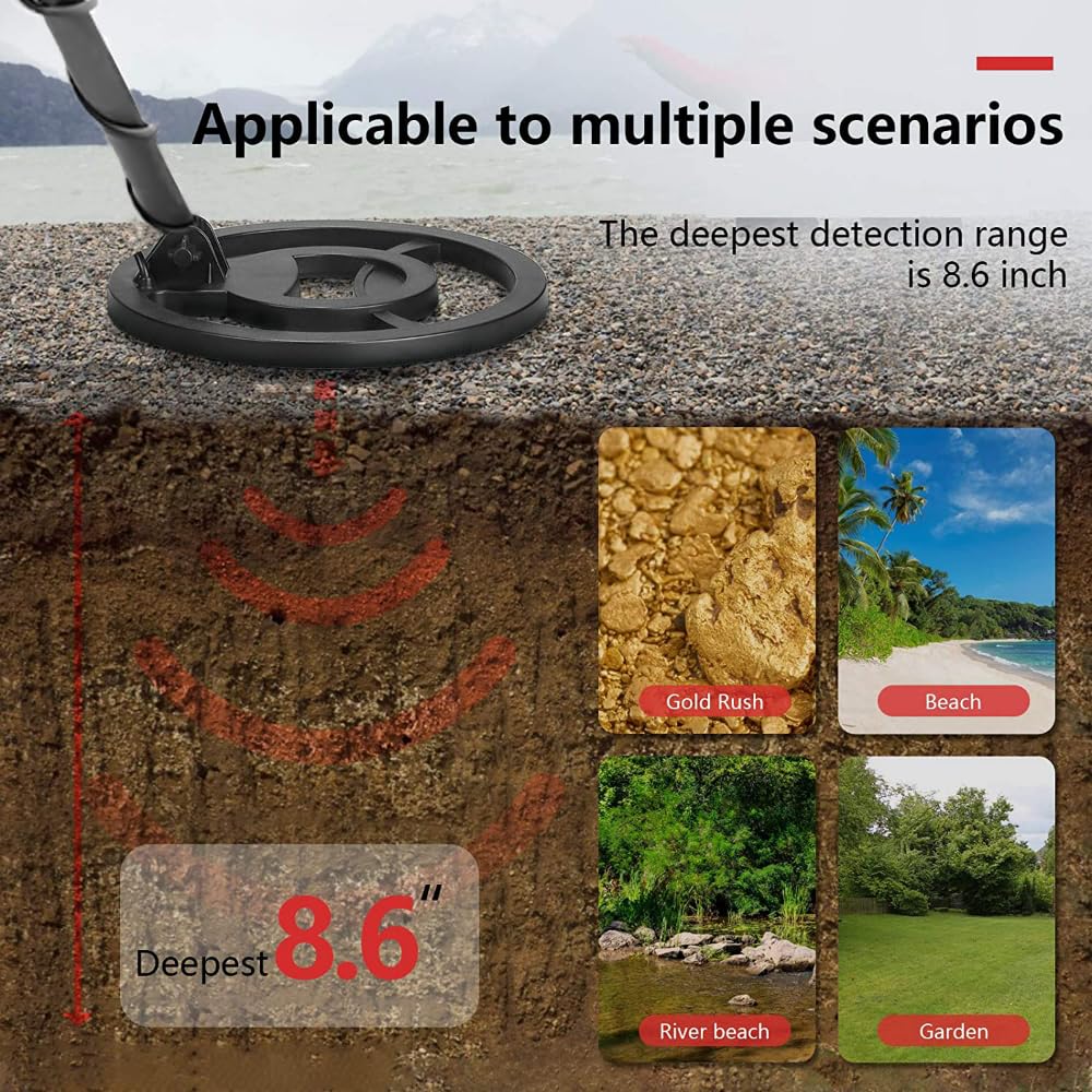 Metal Detector for Adults, Underground Metal Detector TX810 Powerful Gold Detectors Treasure Hunter Seeker Pointer Detector Wide Measuring Range (TX810 Small)
