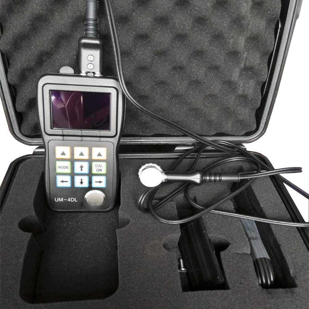 UM-4DL Digital Ultrasonic Thickness Gauge Tester Meter Through Paint Coating Thickness Meter 0.025'' to 20'' with TC510 Probe