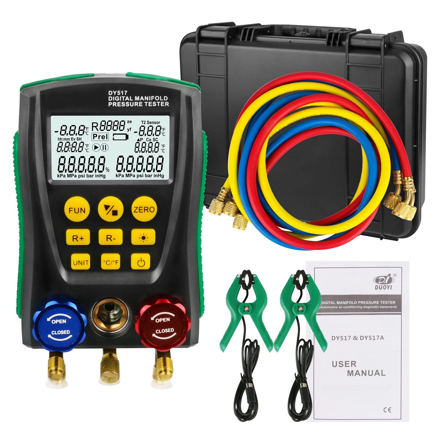 DY517A Refrigerant Sets Digital Manifold Pressure Tester Air Conditioner Leak Detector