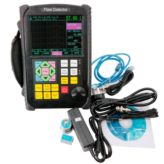 Graigar GR650 NDT Ultrasonic Flaw Detector Defectoscope Scanning Range 0 to 10000mm with 4Mhz Straight and 60° Angle Probe