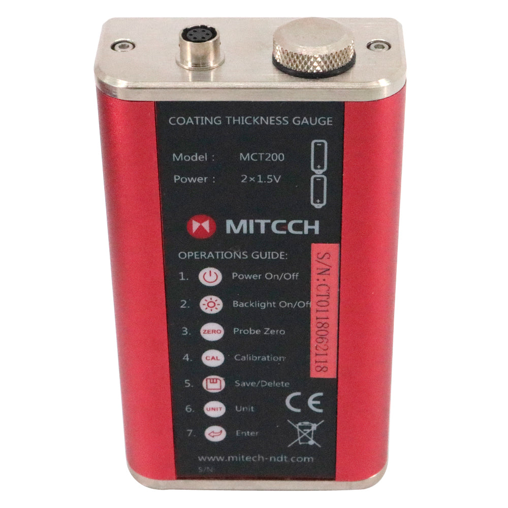 MITECH MCT200 Digital Magnetic Induction & Eddy Current Paint Coating Thickness Gauge (0-1250um) with F1 and N1 Probe