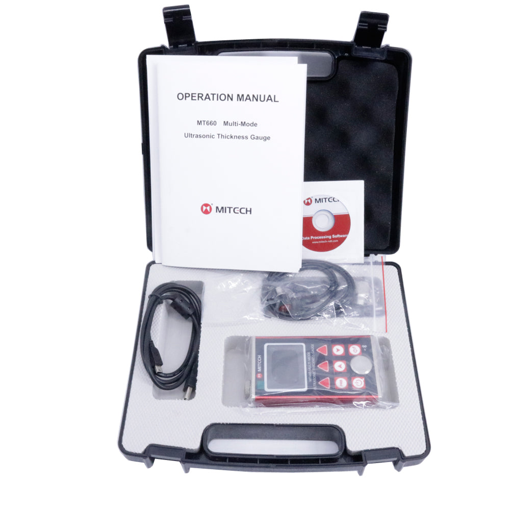 Mitech MT660 Digital Muti-mode Ultrasonic Thickness Gauge Pulse-echo and Echo-echo Thickness Meter